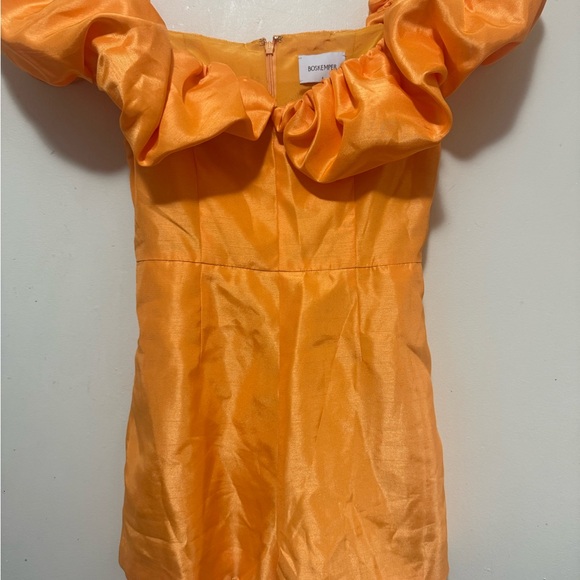Vibrant Orange Satin Scrunchie
